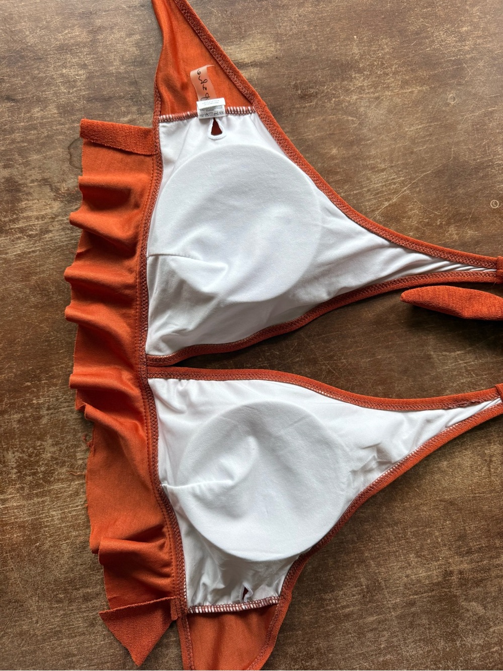 Cupshe Rust Orange Ruffle Halter Bikini Set - Picture 6 of 8